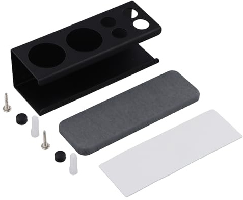 Samlonge Soporte Cepillo de Dientes Eléctrico de Aleación Aeronáutica, portacepillos de Dientes Pared, Autoadhesivo sin Taladrar, Soporte para cepillos electricos 6 Huecos (2+4) Diseño Moderno(Negro)