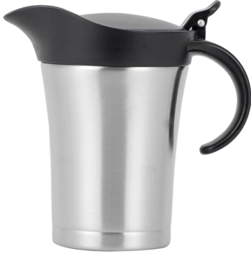 Insulated Gravy Jug with Lid, 750ml Stainless Steel Gravy Boat, Double Wall Insulated Jug, Creamer Pitcher with Handle for Custard, Cream, Sauce
