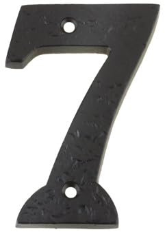 Ironmongery Solutions® Numeral No. 7 4 Inch Metal House Number Door Sign for External Doors Walls and Gates Weather Resistant Fixing Included