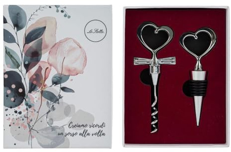 Generico Set 2 Pezzi Accessori Vino Tappo + tirebouchon BOMBONIERA