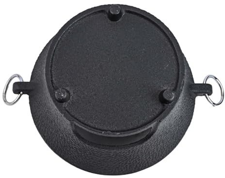 Barbecue coréen portable en fonte – Base épaisse pour une chaleur uniforme – Table de cuisson japonaise – Idéal pour le camping et le hayon – Noir