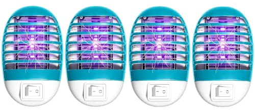Mückenlampe, Insektenvernichter Elektrischer Mückenschutz Steckdose 4 Pack, UV-Insektenfalle Fliegenfalle Innenbereich Mückenfalle für Schlafzimmer, Büro, Küche für Fliegen, Mücken, Motten