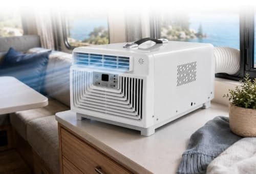 HCAUYNN Aire Acondicionado Portátil con Tubo, Aire Acondicionado Portátil Oficina Dormitorio Mascotas, 4 Modos Frío Deshumidificador Ventilador 110V