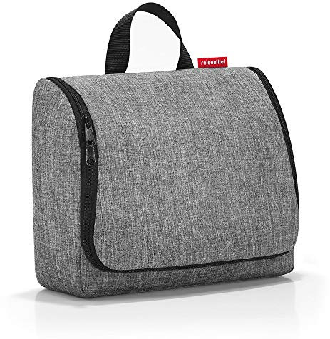 reisenthel toiletbag XL Twist Silver - praktischer Kulturbeutel mit Haken, wasserabweisendes Material