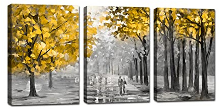 FajerminArt Lienzo abstracto moderno de 3 paneles, pintura decorativa, ideal para sala de estar, listo para colgar, tamaño del marco (3 paneles de 30,5 x 40,6 cm) (marco de madera)