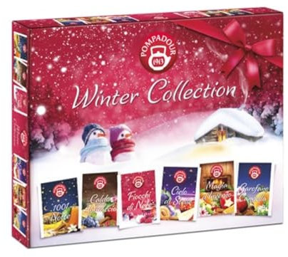 Pompadour Tè Collezione Inverno Assortimento di Tisane alla Frutta Senza Caffeina - 1 x 30 Bustine di Tè (82.5 Grammi)