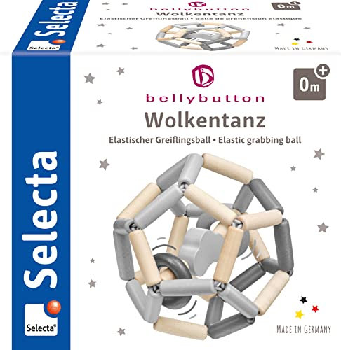 Selecta 64028 Wolkentanz, Greiflingsball aus Holz, Bellybutton, 11,5 cm
