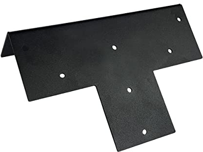 Framola Straight Pergola T-Bracket for Easy Pergola Construction, Secure Beams, Securing 4 Pieces Timber Wood Structure - Galvanised Steel Black Coating - for 150mm or 6inch Timber Posts