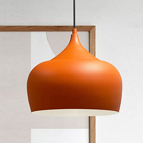bamyum Kreis Küchenlampe Hängend Vintage Ø30 cm, Hängelampe Küche, Pendelleuchte Esstisch, Esszimmerlampe Orange