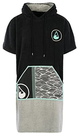 WAVE HAWAII Poncho Moledo Surfponcho 95% Baumwolle Badeponcho für Körpergrößen von 175-205 cm Umkleidehilfe für Schwimmen Strand Surfen Duschponcho für Damen Herren Erwachsene