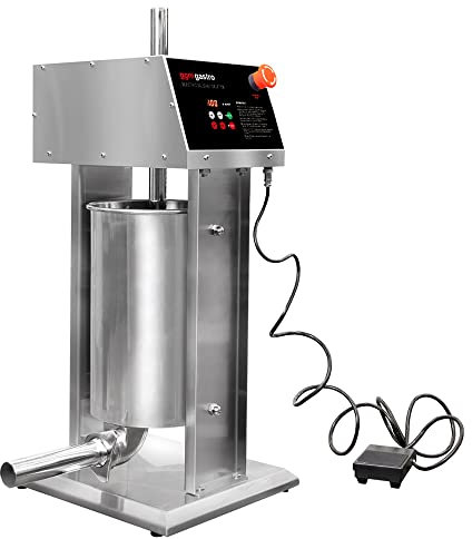 GGM Gastro | EWFMH15 | Elektrischer Wurstfüller & Churro-Maschine - 15 Liter - 90 Watt - Edelstahl - inkl. 4 Wurstfüller- & 3 Churro-Aufsätze