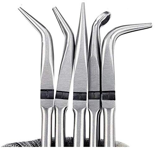 DUXEDO Iron Tongs,Pliers,Carpenters Pincers,Tools Suitable for Household Outdoor Multi-Function Diagonal Multi-Function 5 Long-Nosed Needle-Nosed Pliers Set 11 Inch (Color : Black, Size : 11 inch