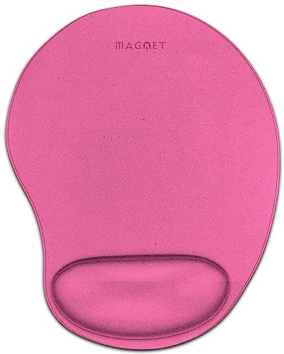 Magnet - Alfombrilla de ratón para ratón, Color Rosa Vibrante, Espuma EVA, Tacto Suave, Comodidad con reposamuñecas ergonómicas, Mejora la precisión, Profesional