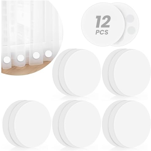 YixangDD 12 Pack Shower Curtain Weights, Rubber Covered Magnetic Curtain Weights, Shower Magnets for Curtain Liner Prevent from Blowing Around, Work for Drapery, Flag, Tablecloth (6 Pairs)