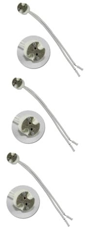 jojofuny 3-teiliges Keramik-lampenfassungs-sockel-set 12 V Mr16 -lampenfassung 140 Mm Hitzebeständig Für Eine Sichere Verwendung