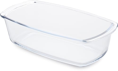 Guardini, Backform aus Borosilikatglas, hitzebeständig, 27 x 14 x 7 cm - 1,8 l, transparent/hellblau