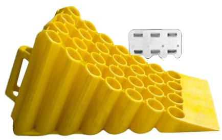 Luckxing Cuñas de Rueda para autocaravanas, cuñas para Ruedas, Tope Antideslizante, cuña Robusta para asegurar Ruedas, Tope de cuña para Camiones, Coches, caravanas, etc