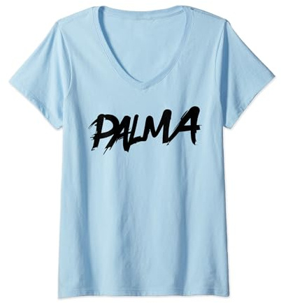 Mujer Palma De Mallorca Ciudad Graffiti Arte Callejero Handstyle España Camiseta Cuello V