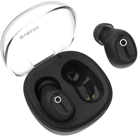 eleror Écouteurs sans Fil pour Petites Oreilles Femmes et Hommes, écouteurs Bluetooth pour Petits canaux auditifs, Mini écouteurs Bluetooth sans Fil pour iPhone, écouteurs Android (Noir)