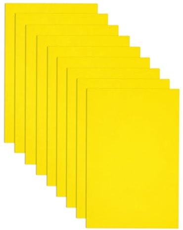 Jtnohx Moosgummi Platten 9 Stück Farbige Eva Schaumstoffplatte Gelb | 17.78×28.7cm Moosgummi zum Basteln DIY-Bedarf(Gelb)