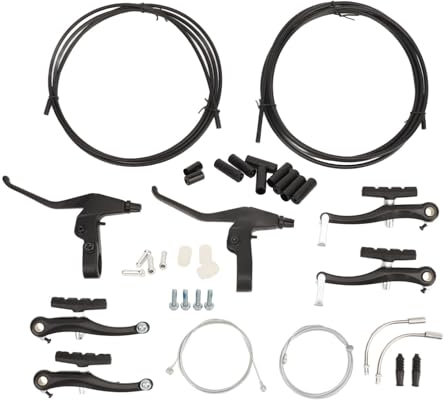 PerGar Fahrradbremsen-Set, V-Typ-Fahrradbremsen-Set, Fahrrad-Set mit Bremshebel-Bremskabel, Komplettes Empfindliches Brems-Fahrrad-Vorder-Hinterrad-Bremsen-Set Zum Austausch