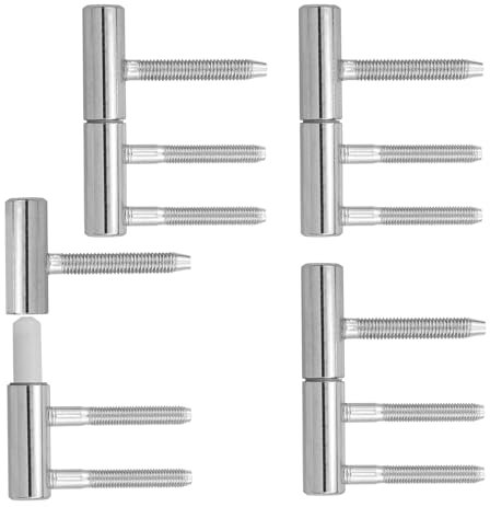 VntMQP Charnière de porte en acier, portes intérieures, portes en bois, charnière à visser (4 pièces Nickelés)