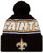 New Era Unisex-Erwachsene NFL Official Sideline Team Logo Sherpa Striped Pom Beanie Cold Weather Knit Hat, New Orleans Saints - Schwarz, Einheitsgr��e