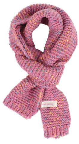 Meliyya Kinder Winter Strickschal 7,2% Wolle Regenbogenfarben Halstuch Mädchen Jungen 120 * 13cm Langer Schal, Regenbogenfarben Rosa