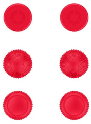 Lenovo Tapas para Joystick Legion Go (3 Pares - 6 Piezas, 3 Estilos - Cóncavas, Esféricas, Cilíndricas, Material Silicona), Color Rojo