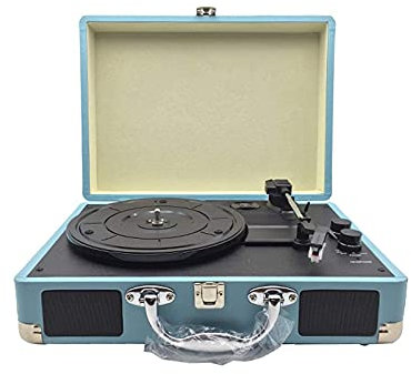 WDWDW Tocadiscos gramófono Retro fonógrafo Vinilo Audio Altavoz portátil Bluetooth Reproductor de Discos portátil Vintage