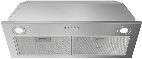 FIREGAS Range Hood Insert 30 Inch, 600 CFM Ducted/Ductless Convertible Built-in Kitchen Vent Hood, Stainless Steel Stove Hood with 3 Speed Exhaust Fan & Aluminum Filters