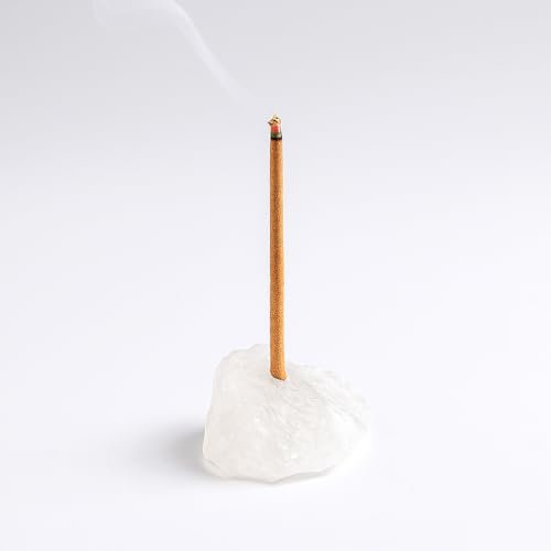 Urban Nest Porta Incenso in Cristallo Naturale, Pietra Decorativa per Meditazione, Purificazione Energetica, Guarigione Emotiva, Crescita Spirituale & Decorazioni per la Casa (Quarzo Trasparente)