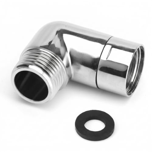 Raheem Handbrause Adapter Winkelstück mit Dichtungen Duschschlauch Anschlussadapter Gelenkstück für Handbrause,Beweglicher Duschkopf Anschluss,Wasserdicht und Flexibel,Schnellmontage (90°)