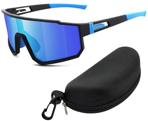 Omnikryp Lunette de Cyclisme, Lunette de Soleil Sport Polarisée, Lunette Velo pour Homme et Femme, UV380 Protection, pour Cyclisme, Conduite, Golf, Ski, Pêche et Course à Pied