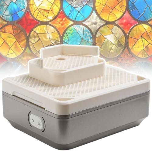 vnmudzeo Amoladora EléCtrica para Bricolaje De Vitrales, 4200 RPM, Mini MáQuina De Esmerilado De Concha De Escritorio, Suministro AutomáTico De Agua,DoubleLayer