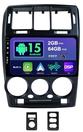 SXAUTO Android 15 IPS Car Stereo For Hyundai Getz (2002-2011) - 2G+64G - Wireless CarPlay/Android Auto - Rear Camera - 9 Inch 2 Din - DAB Steering Wheel Fast-boot DSP Bluetooth Dual Band WIFI