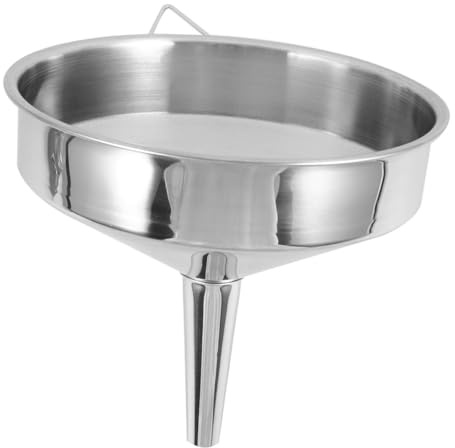 UKCOCO Embudo Grande de Acero Inoxidable para Combustible y Aceite de Motor, Industrial con Boca Ancha y Diseño Grueso, Vertido Rápido y Duradero para Repostaje de Vehículos