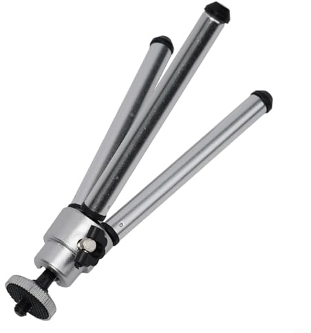 Mini treppiede portatile leggero con testa a sfera regolabile, adatto per proiettore, fotocamera o smartphone (grigio argento)