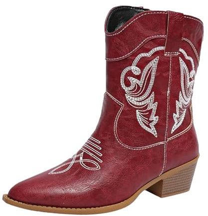 Scarponcini con Pelo Donna Stivali Texani Donna Estivi Comfort Pelle Antiscivolo per E Lacci sotto con Motivo Stampato Stivali da Cowboy Western Stivaletti da Pioggia 42