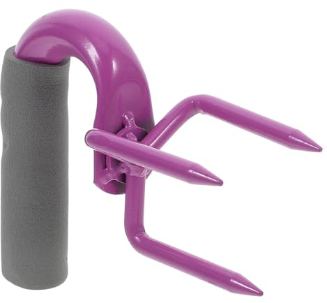 ifundom Fourche de Jardin Manuelle pour Ameublir Le Sol, Motoculteur Manuel Violet Boîte de Rangement, Outil Polyvalent pour Cultiver et Aérer la Terre en Potager
