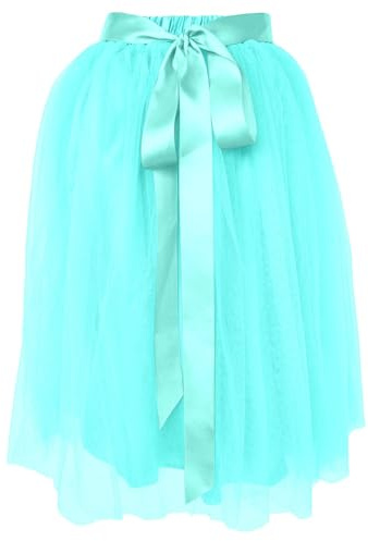 Dam tyllkjol tyllkjol Dirndl 50-tals karneval party rockabilly elastisk underkjol kostym klassisk cosplay festklänning, Minegrön, one size