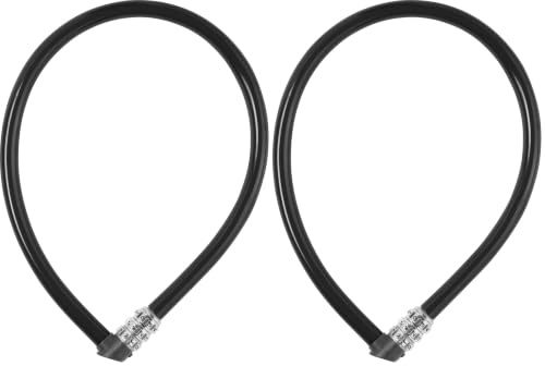 ABUS Kabelschloss 3406C - Zahlenschloss - 55 mm langes Stahlkabel mit Kunststoffummantelung - ABUS-Sicherheitslevel 1 - Schwarz (Packung mit 2)