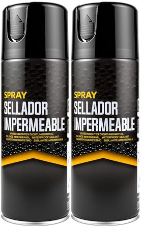 Etrexonline Spray Sellador Impermeable Negro 400 ml, para Grietas y Fugas, Secado Rápido, Alta Adherencia, para Metal, Madera, PVC y Cemento, Uso Interior y Exterior, 2 x 400 ml
