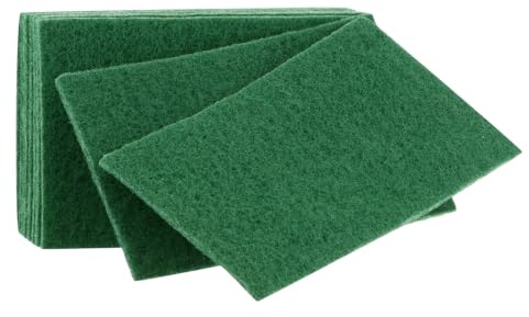 Tampons à Récurer Verts 15 x 23 cm - Récurage Courant - Lot de 10 | Récurage courant des surfaces résistantes pour éliminer salissures adhérentes et dépôts.