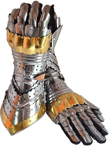 antiquegifts2019 Metall-Panzerhandschuhe im Ritter-Stil, voll funktionsfähige Panzerhandschuhe