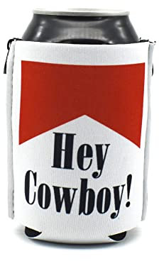Hey Cowboy! ZipSip Adjustable Neoprene Can Cooler with Zippers Fits Slim Cans, Regular Cans, Bottles, Pint Glasses, Solo Cups (NOT MAGNETIC version)