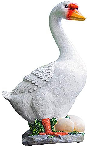 Entengartenstatuen und -Figuren im Freien, Tierskulpturen für Wohnzimmer, Outdoor- oder Indoor-Kunsthandwerksdekor, für Garten, Teichdekoration, Weiß