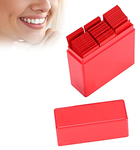 300 Piezas de Papel Articulado Dental, Suministros para Dientes Dentales, Accesorio de Dentista con Dispensador de Plástico(rojo)