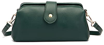 NICOLE & DORIS Klein Umhängetasche Schultertasche Damen Crossbody Tasche Leichte Kuriertasche PU Leder Handtasche Elegante Handy Tasche Grün