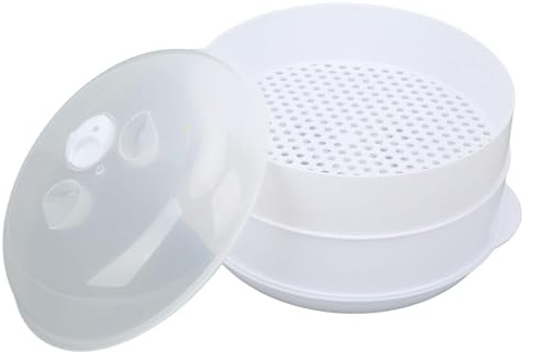Piroscafo a microonde, Piroscafo a microonde per cucinare Pentola a vapore a microonde con coperchio Piroscafo a vapore a microonde Riscaldamento a vapore con manico del coperchio per(#4)